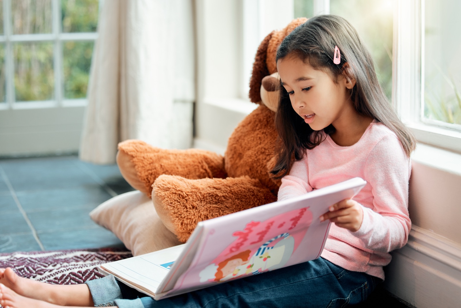 A child reading a book